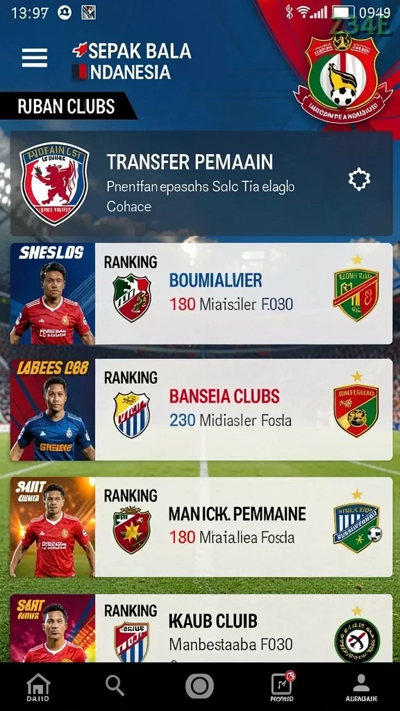 Cuplikan layar ID777 — menu navigasi